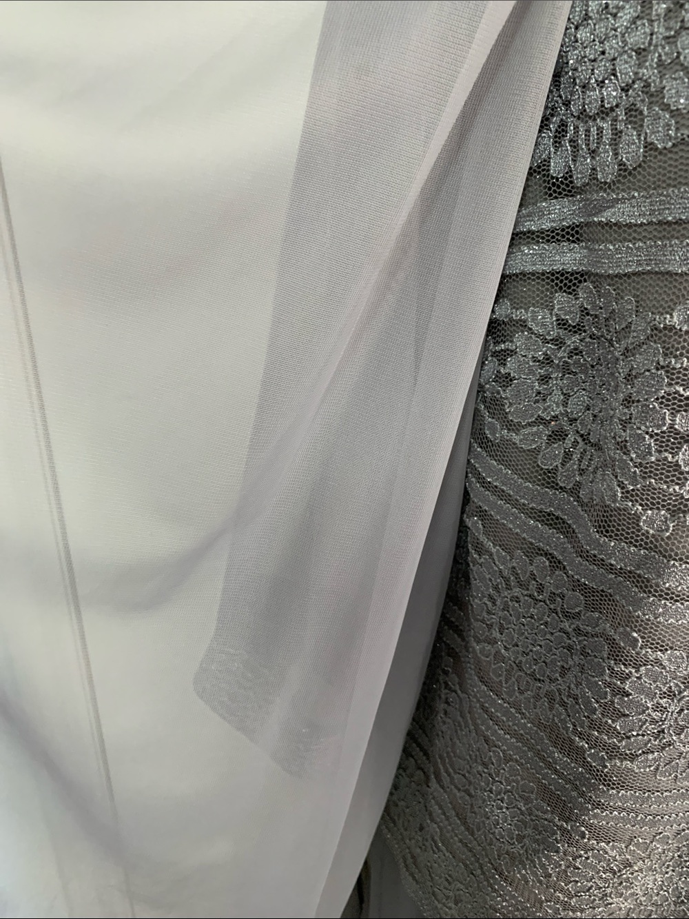 R&M Richards Silver Grey Beaded Lace Wide-Leg Jumpsuit 3 piece Set NWT Size 18 - Picture 9 of 17
